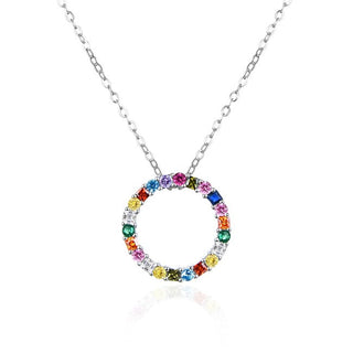 Agato Collana Argento Anello Con Zirconi Colorati AGT-N032C — Collana