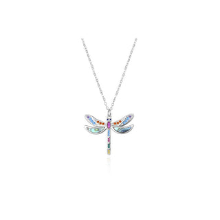 Agato Collana Argento Libellula Con Zirconi Colorati AGT-N040C — Collana