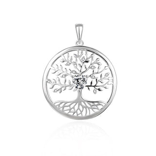 Agato Ciondolo Argento Albero della Vita Zirconi — Ciondolo