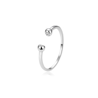 Agato Anello Aperto Argento Zirconi 62 mm — Anello