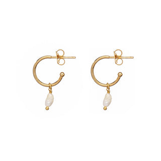Alisia Elegant Gold-Plated Earrings with Real Pearl Al1662.01.000 