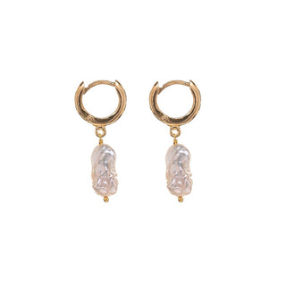 Alisia Elegant Gold-Plated Earrings with Baroque Pearl Al4683.01.000 