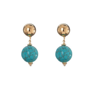 Alisia Gold-Plated Drop Earrings with Turquoise Al5075.01.069 