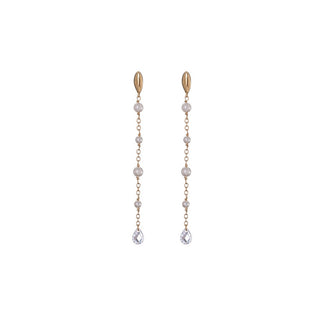 Alisia Long Earrings Gold-Plated With Artificial Pearls And Zirconia Al4924.01.000 