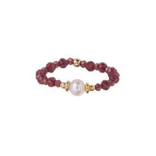 Alisia Beautiful Ring With Authentic Pearls And Garnet Al5185.01.029.D - Size: 57 Mm 