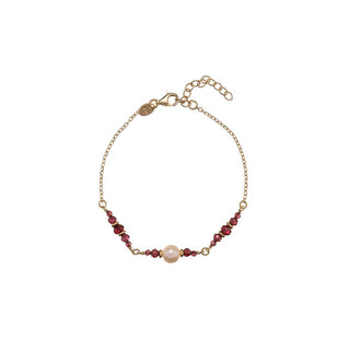 Alisia Damenarmband vergoldet mit echten Perlen und Granaten Al5180.01.029 