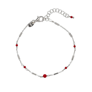 Alisia Silver Bracelet With Red Coral Al3246-Silver-Coral 