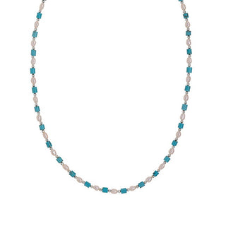 Alisia Collana Argento Turchese Perle — Collana