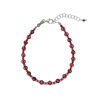 Alisia Silver And Garnet Bracelet With Beads Al4264-Silver-Garnet 
