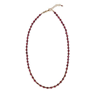 Alisia Collana Perline Argento Placcato Oro Granato — Collana