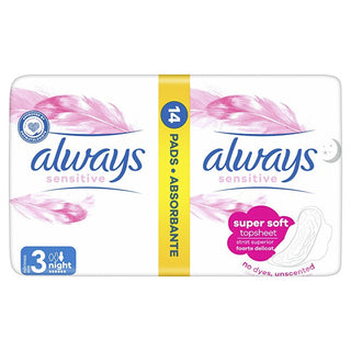 Always Assorbenti Igienici Da Notte Ultra Sensitive Night Duo 14 Pezzi — Assorbenti igienici