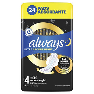 Always Assorbenti Igienici Secure Night S4 Quattro 24 Pezzi — Assorbenti igienici