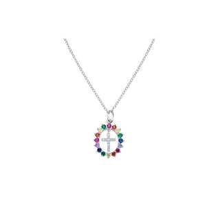 Amen Collana Con Croce In Argento Sterling Clghcrbmz — Collana