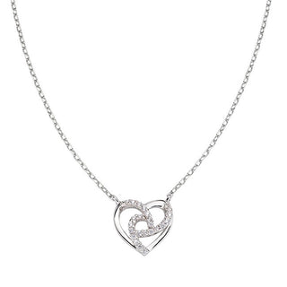 Amen Collana Romantica Con Cuore D'Amore In Argento CLHHBBZ — Collana