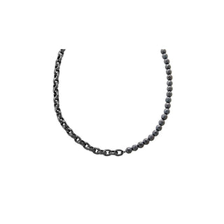 Armani Exchange Collar de hombre a la moda con perlas de hematita Axg0150060 