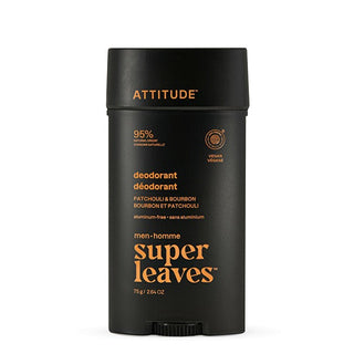 Attitude Desodorante Natural Para Hombre Super Leaves Patchouli & Bourbon (Desodorante) 75 G 
