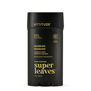Attitude Desodorante Natural Para Hombre Super Leaves Amber & Citrus (Desodorante) 75 G 