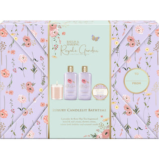 Baylis & Harding Set de regalo para el cuidado corporal con té de lavanda y rosa mosqueta, 4 piezas 