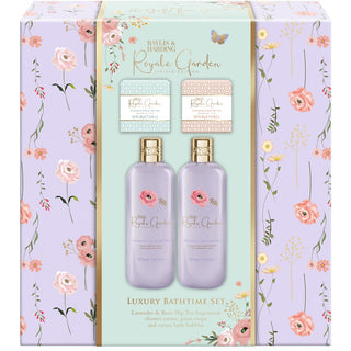Baylis & Harding Set de regalo de té de lavanda y rosa canina, set de 4 piezas 