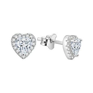 Beneto Pendientes de corazón de plata Agup1175 