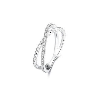 Beneto Anillo Doble De Plata Agg145 - Circunferencia: 54 Mm 