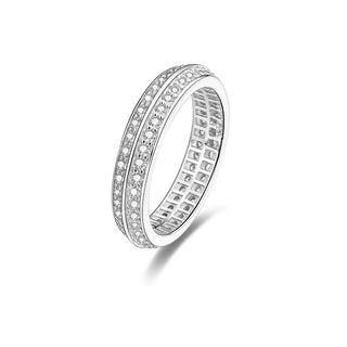 Beneto Anello Argento Con Cristalli Agg203 Circuito 56 mm — Anello