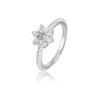 Beneto Anillo de plata con flor Agg211 - Circuito: 50 Mm 