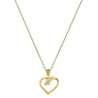 Beneto Collar de plata chapada en oro con corazón Ags1138 / 47-Gold 