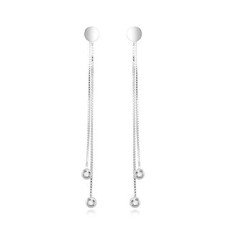 Beneto Pendientes modernos de cadena en plata Agup1864 