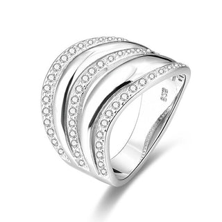 Beneto Anillo de plata con circonitas Agg329 - Circunferencia: 56 Mm 