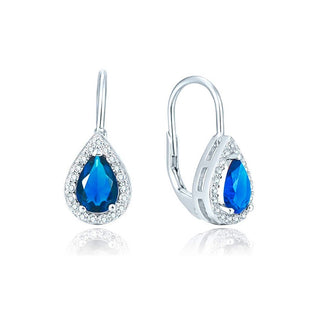 Beneto Orecchini Argento Con Zirconi Blu — Orecchini