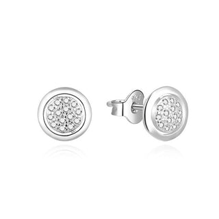 Beneto Pendientes de botón de plata sin Tempo Agup2039 