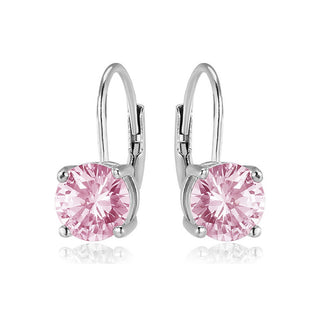 Beneto Pendientes de plata con circonitas rosas Aguc2233 