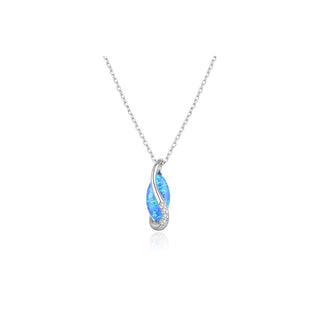 Beneto Collar de plata con ópalo sintético Ags1324 / 47 