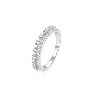 Beneto Anillo de lujo de plata con circonitas transparentes Agg409 - Circuito: 58 Mm 