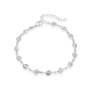 Beneto Elegante Pulsera de plata con hojas Agb633 / 21 