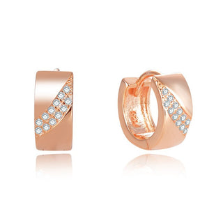 Beneto Graciosos pendientes redondos de bronce Aguc2674-Rose 