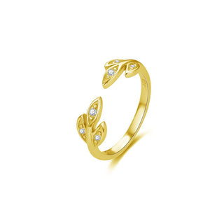Beneto Elegante Anillo Chapado en Oro con Circonitas Agg474-G 