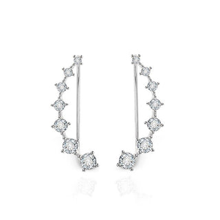 Beneto Pendientes longitudinales de plata con cristales transparentes Agu2712 