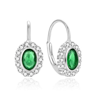 Beneto Pendientes de moda de plata con circonitas verdes Aguc1810L 
