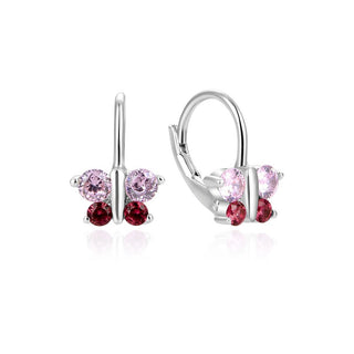 Beneto Pendientes a Juego de Plata con Circonitas Mariposas Aguc634Dl 