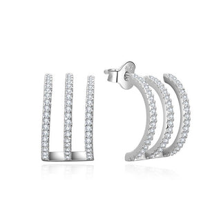 Beneto Pendientes de plata de moda con circonitas Agup3301 