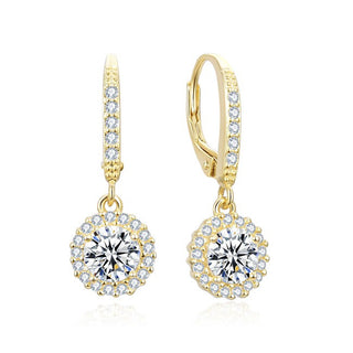 Beneto Deliciosos Pendientes Chapados en Oro con Circonitas Aguc3293-Gold 