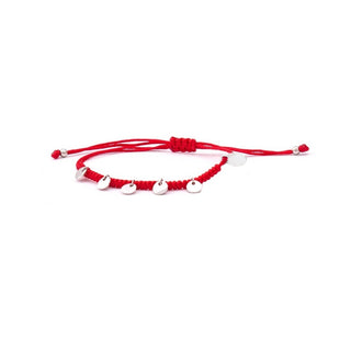 Beneto Exclusive Pulsera cabalística roja con cordón y colgantes Agb556 