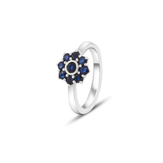 Beneto Exclusive Fascinante Anillo De Plata Con Zafiros Safagg1 - Circuito: 54 Mm 