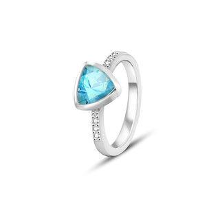 Beneto Exclusive Anillo De Plata Con Topacio Azzurro Topagg2 - Circuito: 54 Mm 