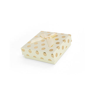 Beneto Exclusive Caja de Regalo Color Crema Con Lunares Dorados Kp6-9 