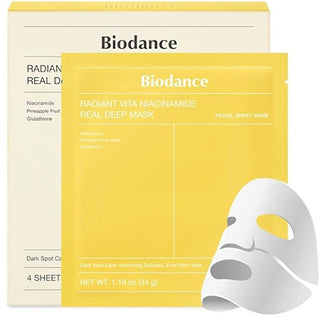 Biodance Maschera Per La Pelle Radiant Vita Niacinamide Real Deep Mask 4 Pezzi — Maschera Viso