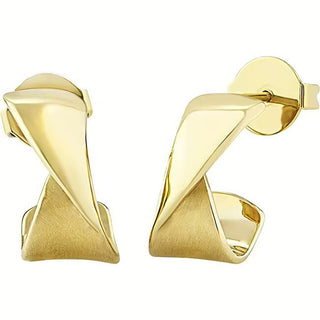 Breil Élégantes boucles d’oreilles en acier plaqué or Retwist Tj3468 