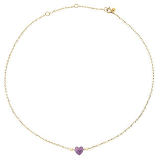 Breil Collana Romantica Placcata Oro Cuore Ametista Candy Tj3598 — Collana